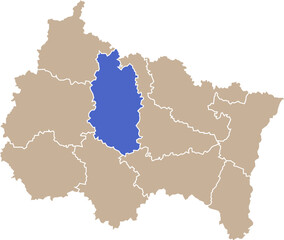 Illustration carte de la région Grand Est avec département Meuse mis en lumière