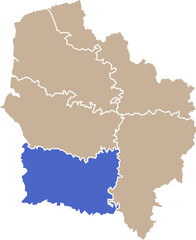 Illustration carte de la région Hauts-de-France avec département Oise mis en lumière