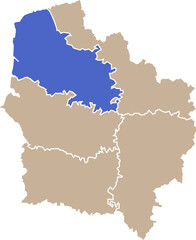 Illustration carte de la région Hauts-de-France avec département Pas de Calais mis en lumière