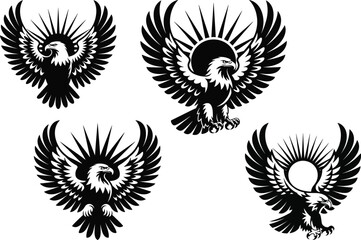 Phoenix Bird Designs Graphics Emblem Logo Silhouette Icon