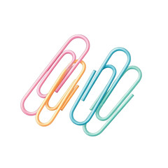 Obraz premium Watercolor Cartoon Paper Clips Illustration