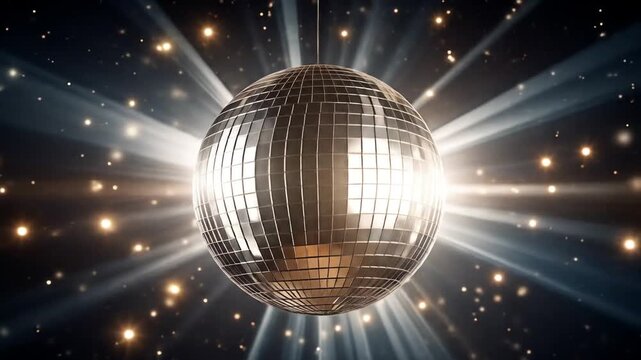 Mirrored disco ball hanging down
