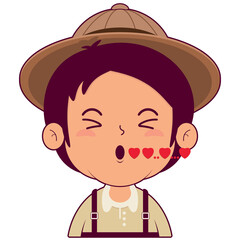 farmer whistling love face cartoon cute