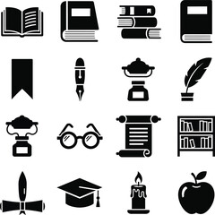 Collection of education and learning icons
