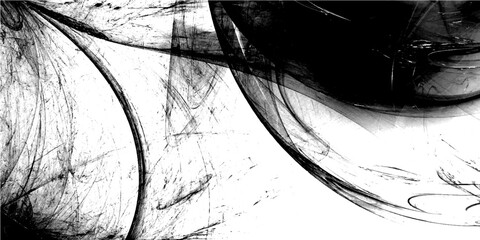 Minimal fractal ink Texture with flowing lines. Swirled and curled stripes and brush strokes texture. Marble or acrylic artwork imitation. Abstract black and white smoke swirl background.
