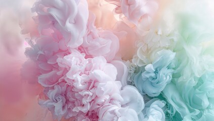 ink swirling in water, soft pastel colors