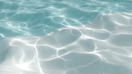 Light Reflecting On Light Teal Water Surface