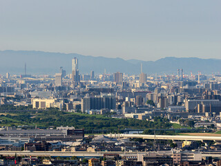 Obraz premium 五月山から見る大阪の都市景観