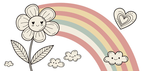 Rainbow colour and outline