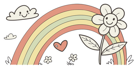 Rainbow colour and outline