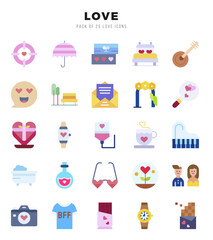 Love. Flat icons Pack. vector illustration.