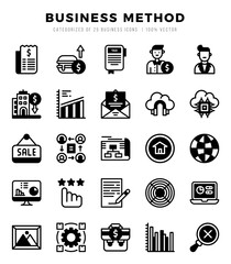 Set of Business Method icons in Lineal Filled style. Lineal Filled Icons symbol collection.