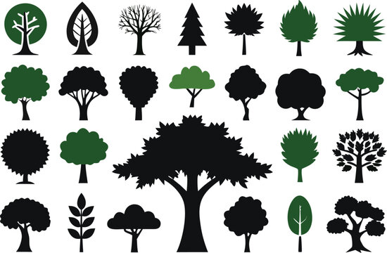 Diverse collection of scalable vector trees for various design applications