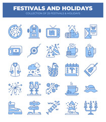 Festivals and Holidays. A Collection of 25 Festive Icons