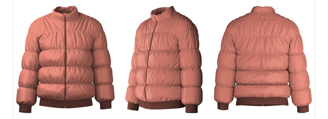 Realistic 3D design of a puffer jacket for casual wear © puruan