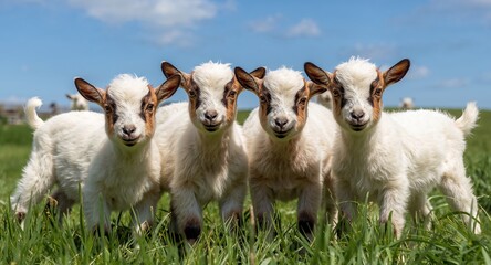 Obraz premium Charming Quadruplets. A Study in Texture, Color and Light on a Sunny Day.