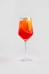 Red cocktail. On a white background.