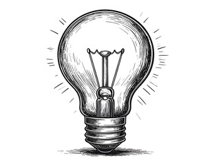 Vintage lightbulb sketch