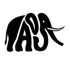 vector illustration of an elephant  laos