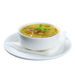 Authentic Marag Soup in a white soup bowl on a Transparent PNG Background