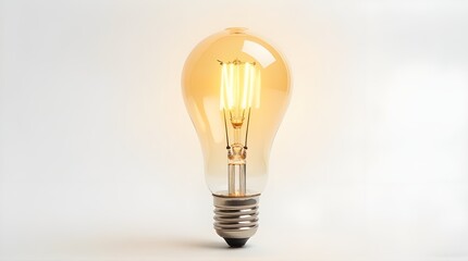 Glowing vintage lightbulb emits warm light inspiring innovation and bright ideas for modern technology concepts