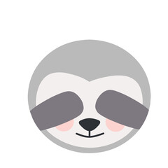 Faceless Cute Sloth Face Illustration with Blush Cheeks