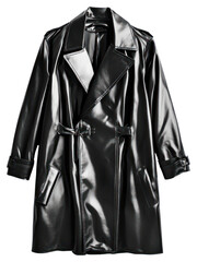PNG Trench coat jacket trench black.