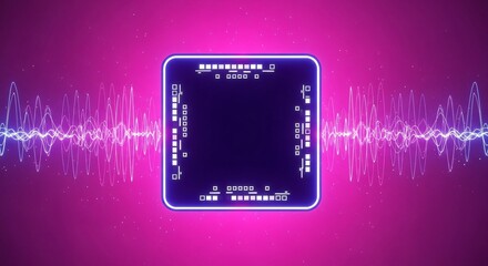 Dynamic digital interface with energy waves, futuristic tech concept