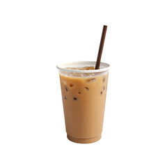 Coffee Shop Cold Drink Paper Cup Mockup with Straw