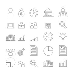 Employees, Office Staff and Team Outline Symbol Set