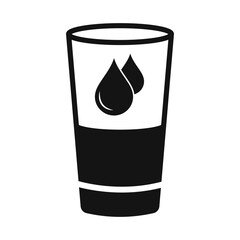 glass of water flat vector icon