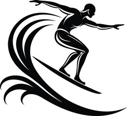 Silhouette Of Surfer Performing A Jump Off Wave