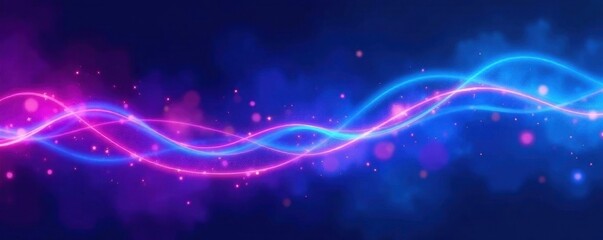 Obraz premium Flowing blue and purple light trails, dynamic abstract background, texture, mystical, lines