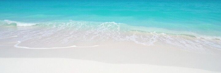 Powdery white sand, soft blue waves rolling in , texture, wave