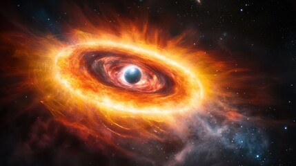 Fototapeta premium Fiery Cosmic Nebula: A Stellar Explosion