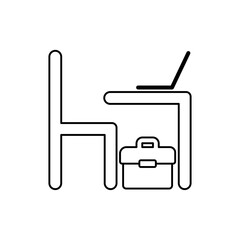 Icon a workstation, isolated against a clean background.