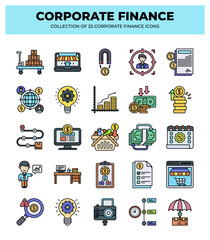 Corporate Finance Icons: A Collection of 25 Essential Business and Finance Graphics
