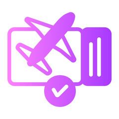 Plane ticket gradient icon