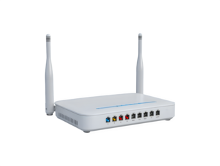 Wi-Fi router featuring external antennas for enhanced connectivity and signal strength
