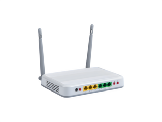 Wi-Fi router featuring external antennas for enhanced connectivity and signal strength
