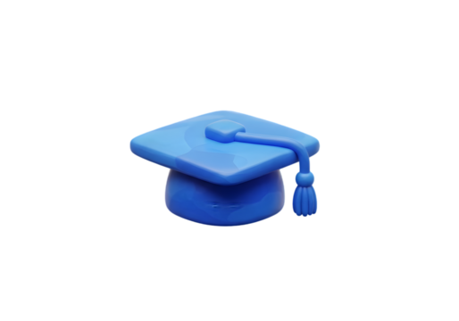 Blue graduation cap icon perfect for education, achievement, and academic success concepts