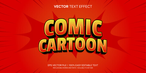 Comic cartoon editable text effect