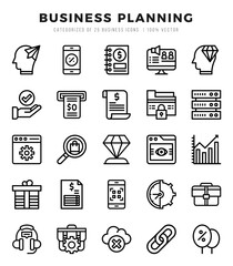 Business Planning icons Pack. Lineal icons set. Business Planning collection set.