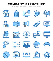 icons set. Company Structure for web. app. vector illustration.