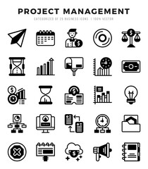 Project Management icons set. Collection of simple Lineal Filled web icons.