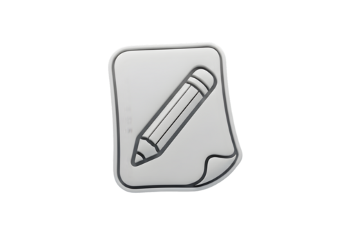 Creative writing and design concept with pencil and paper icon, ideal for branding and note taking