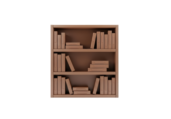 Minimalist bookshelf with neatly arranged books, perfect for home decor and education themes