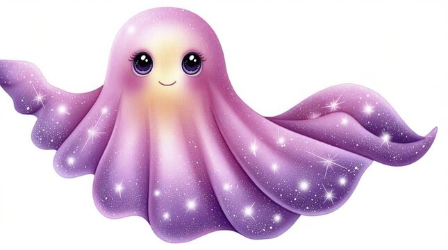 Celestial Octo-Friend: A cute, dreamy octopus radiating cosmic charm. It's an adorable digital illustration with an emphasis on cosmic and fantasy elements, perfect for creative projects.