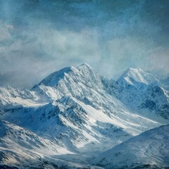 Obraz premium textured snowy peaks Alaska range