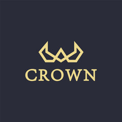 simple gold crown logo vector 